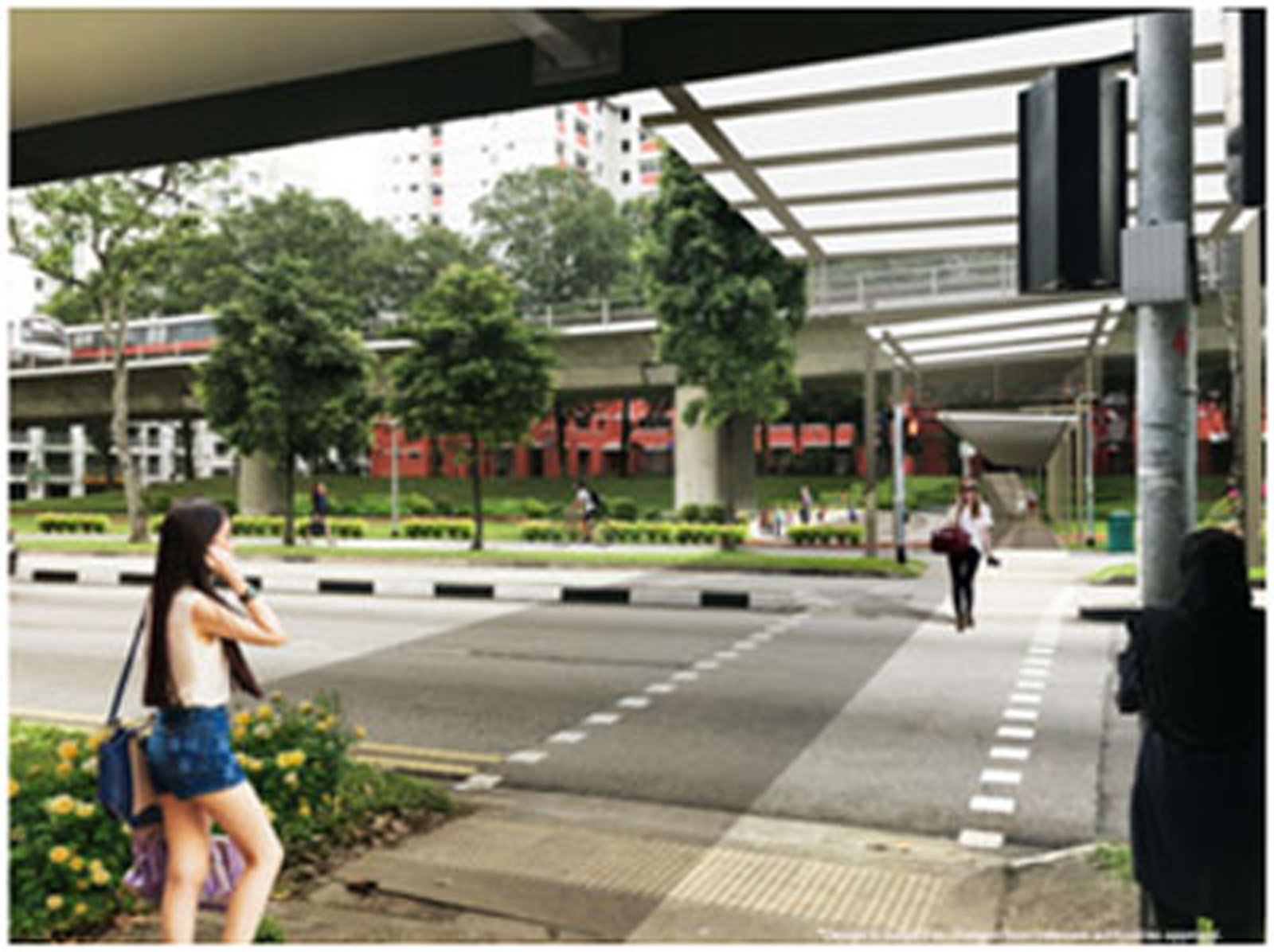 Construction of linkway across dual 2-lane roads from Blk 567 to Kranji Primary School CCK Drive